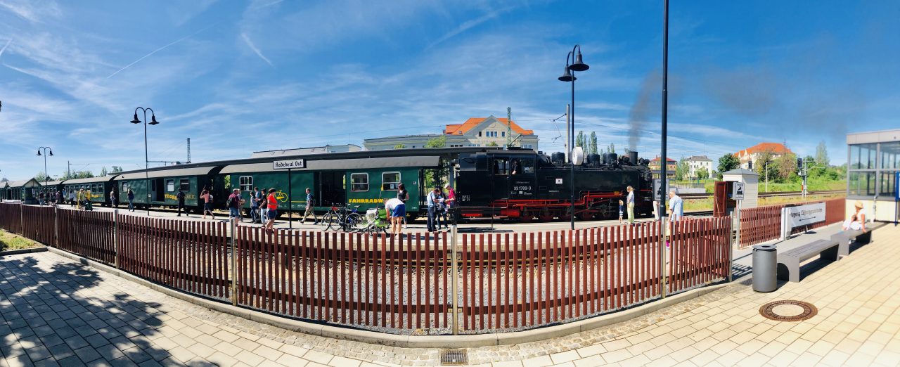 Eisenbahn Radebeul Sachsen Elbland Panorama Dampfeisenbahn