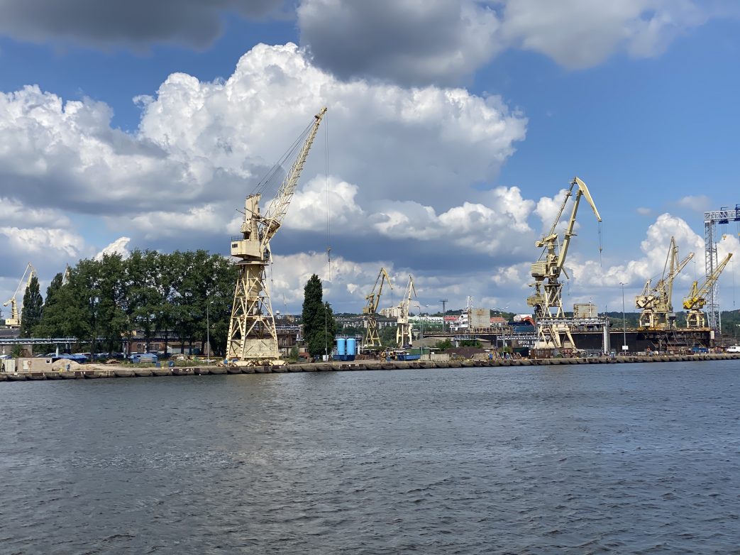 Blick auf den Industriehafen von Stettin
