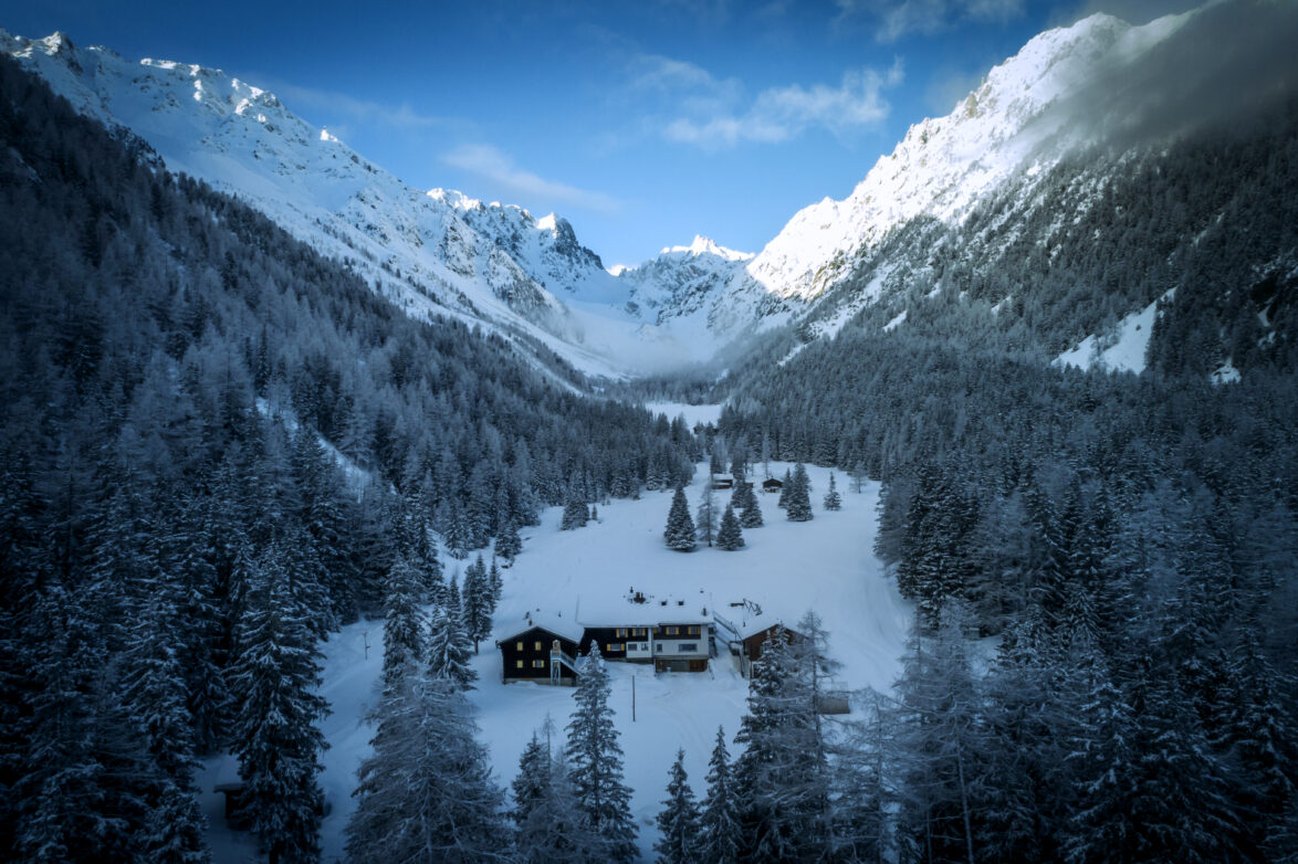 Schweiz Relais d'Arpette_Winter_Vogelperspektive©Andrea Soltermann