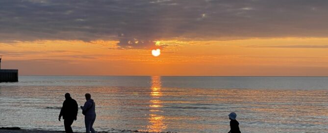 Wydmaspapolen Strand Ostsee Sonnenuntetrgang